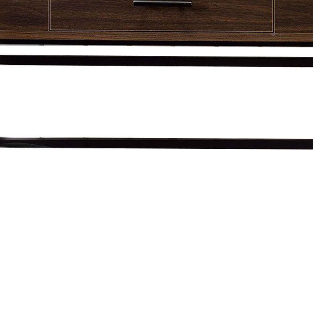 Adjustable Brown Wood Writing Desk with USB Port and Storage
