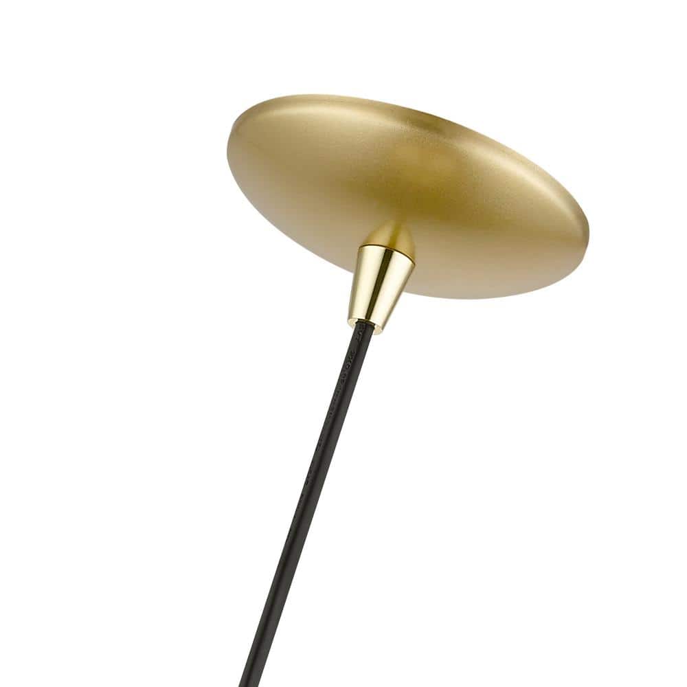 Soft Gold and Polished Brass Teardrop Pendant Light