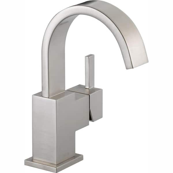 Delta Vero Single Hole Single-Handle Bathroom Faucet with Metal Drain Assembly in Stainless
