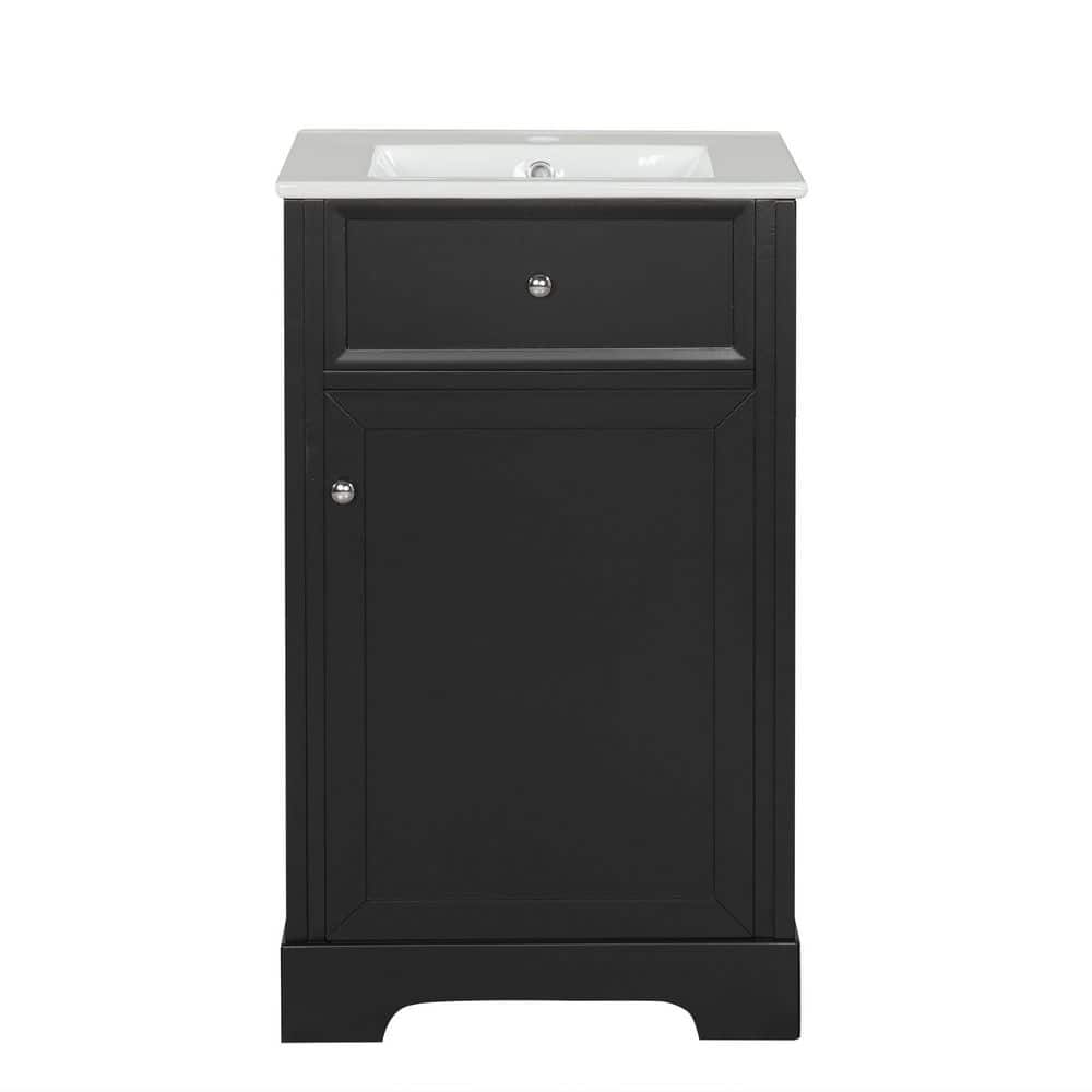 20 in. H Freestanding Black Bath Vanity with White Ceramic Top Unassembled price history on PriceWatchPro