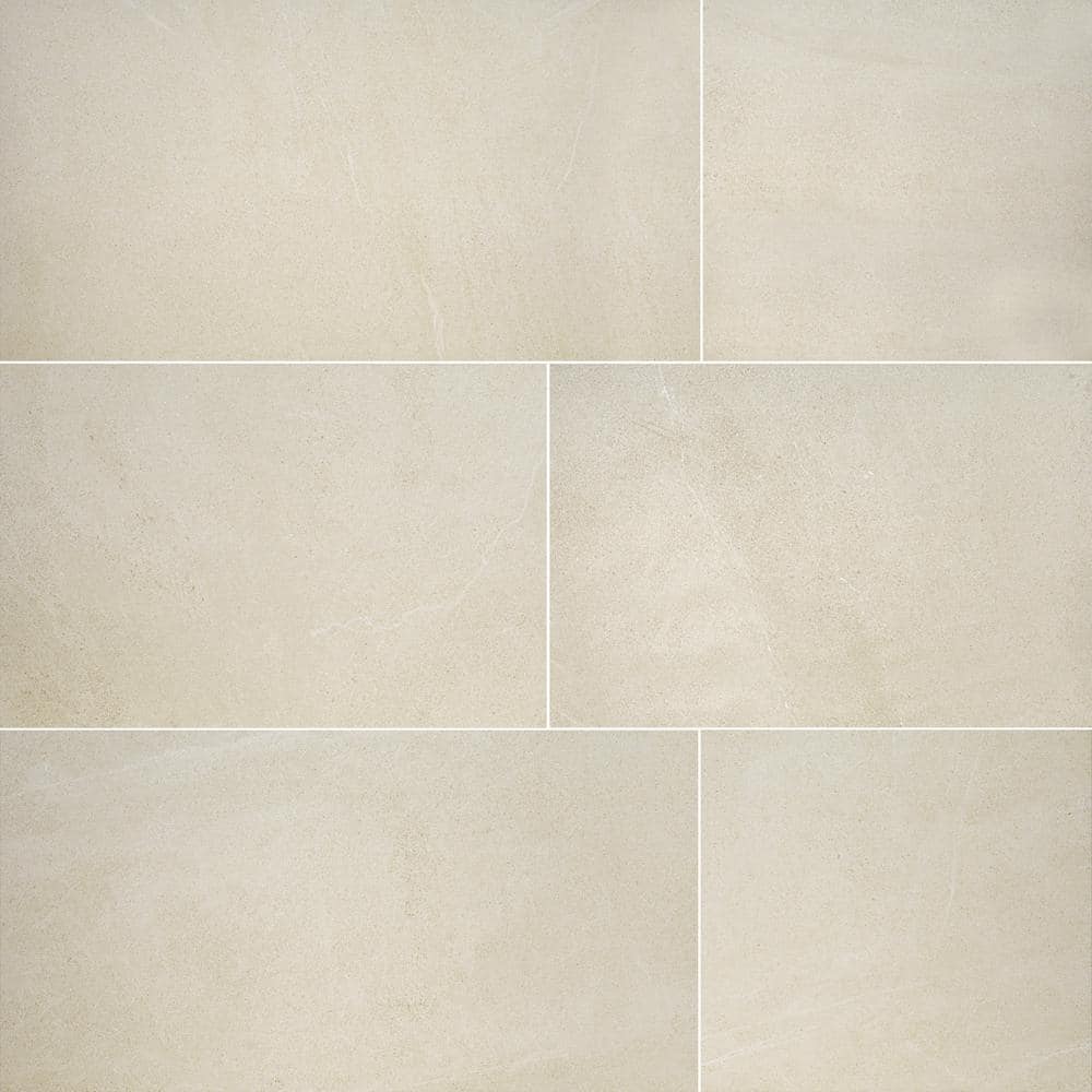 MSI Bellevue Ivory 24 in. x 48 in. Matte Porcelain Floor and Wall Tile ...