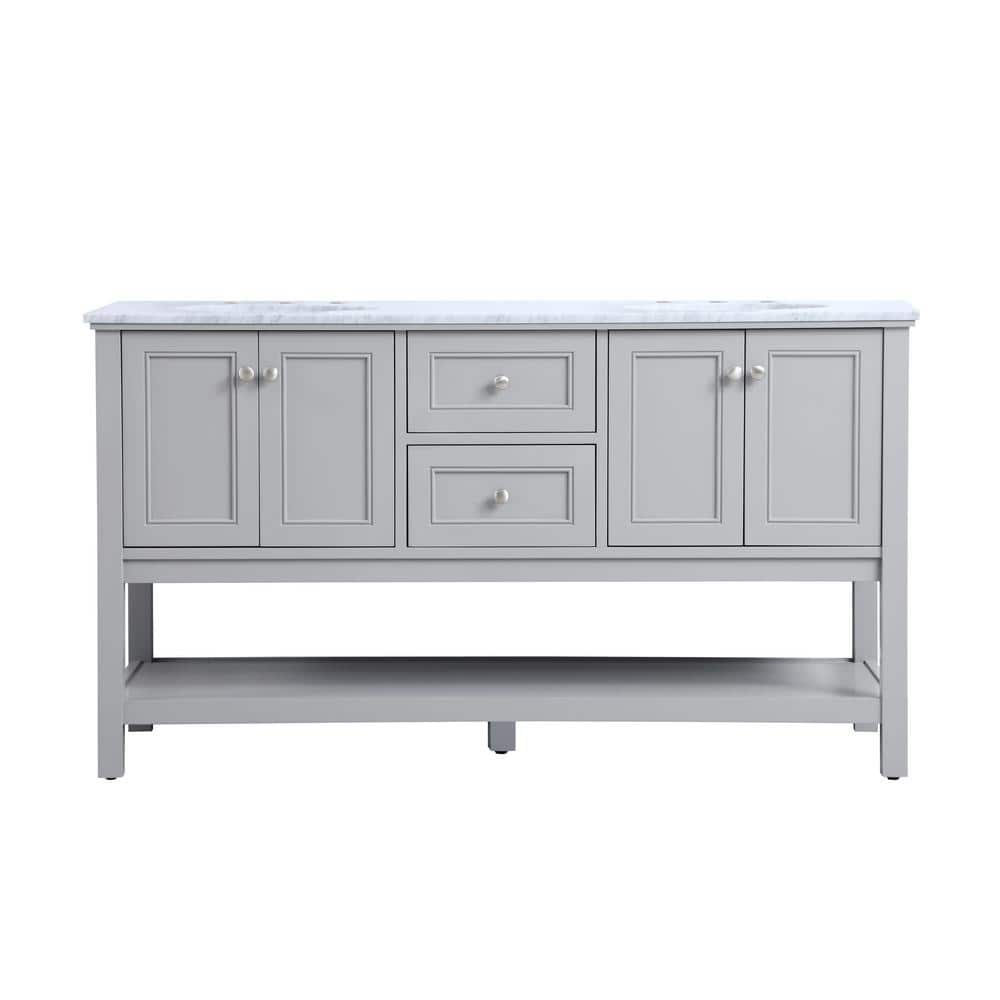 Timeless Home 60 in. W x 22 in. D x 33.75 in. H Double Bathroom Vanity in G
