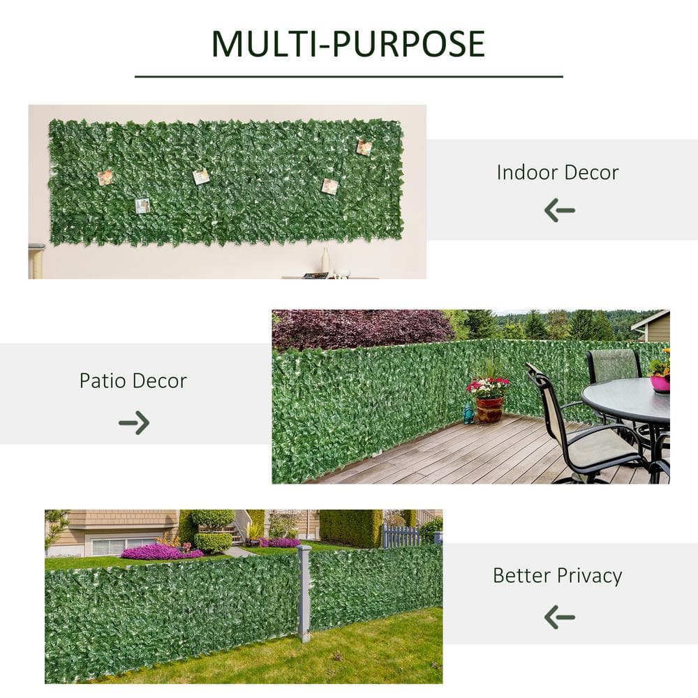 Outsunny 104cm Tall Dark Green Faux Ivy Privacy Fence