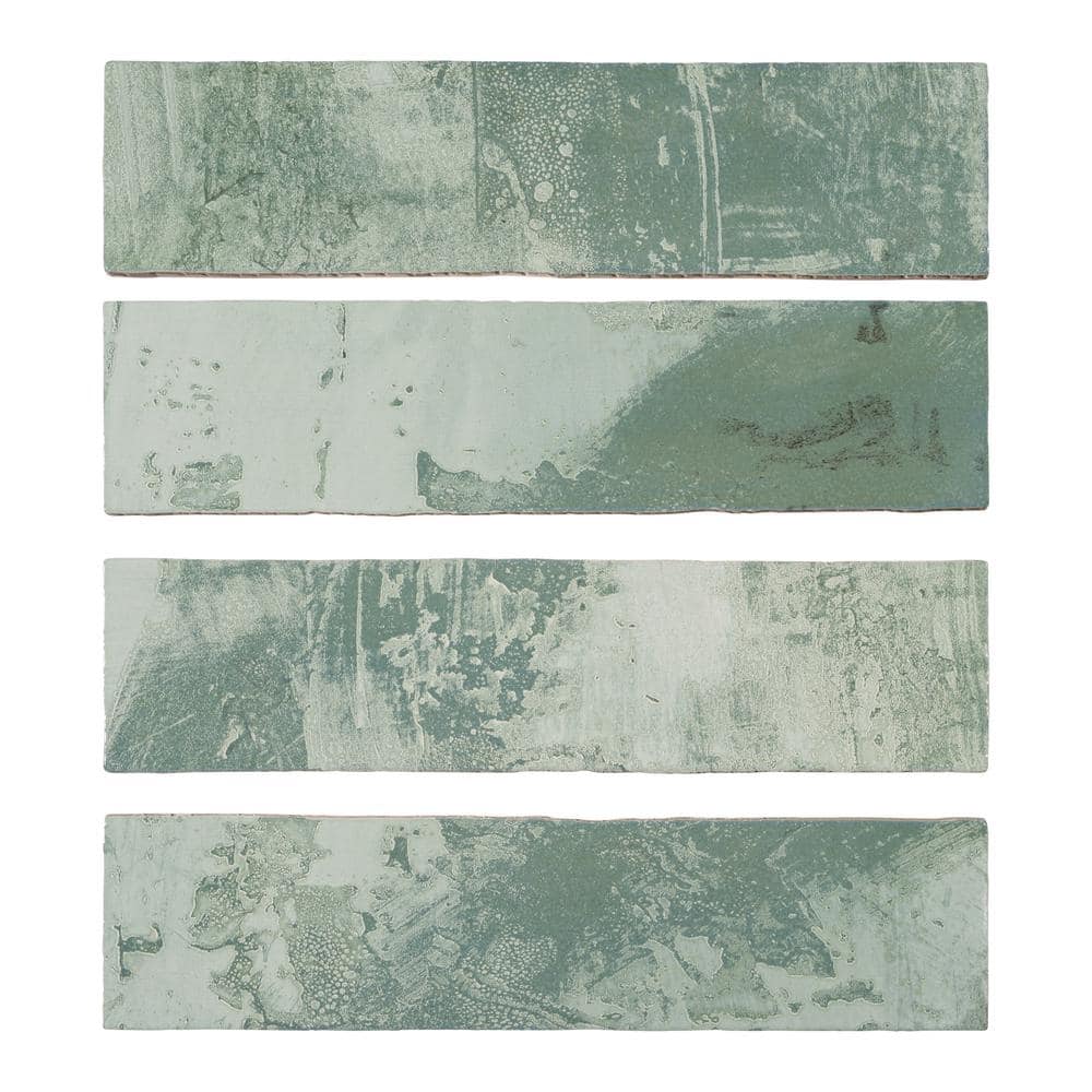 Splash Viridian Green 3" x 12" Glossy Ceramic Subway Tile