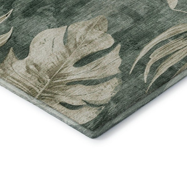Mayfield Premium Machine Washable Abstract AMF1887 Fern 10 ft. x 14 ft. Area Rug