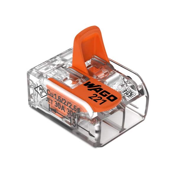 221 Series Lever-Nuts 2-Conductor Wire Splicing Connector, 20-10 AWG. (10-Piece)