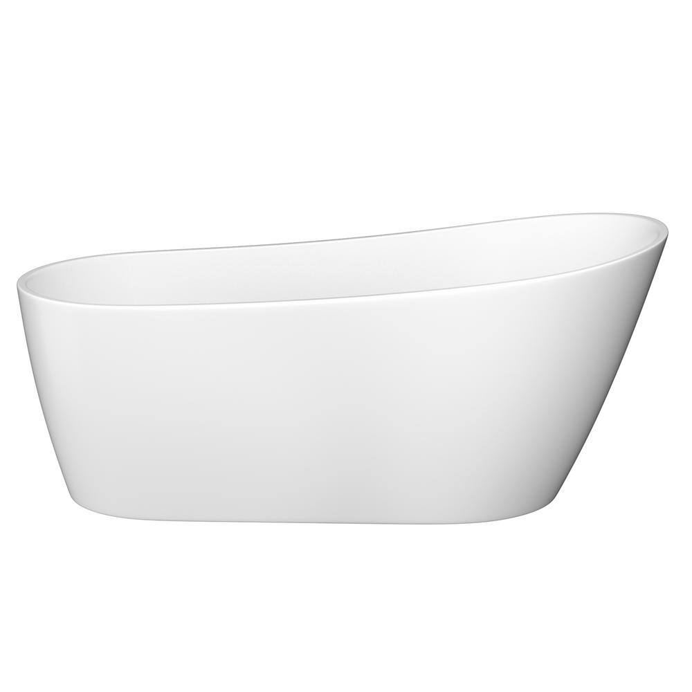 Magic Home 67 in. Acrylic Flatbottom Freestanding Non Whirlpool Soaking