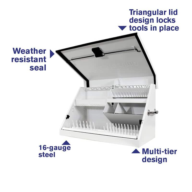 31 in. W x 16 in. D Portable White Triangle Top Tool Chest for Sockets, Wrenches and Screwdrivers