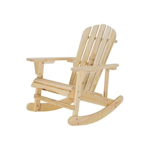 Natual Adirondack Rocking Chair Solid Wood Chairs Finish Outdoor Furniture for Patio