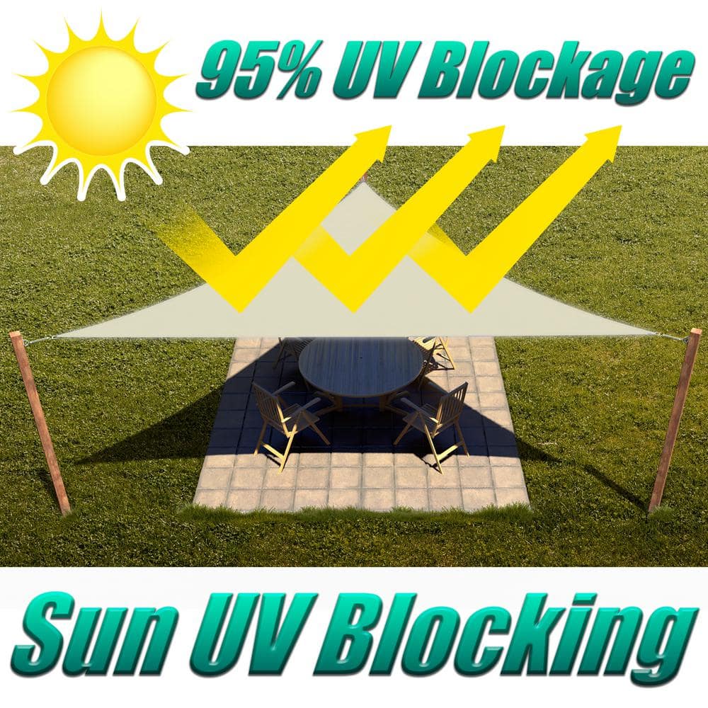 Gray 12' x 12' x 17' HDPE Triangle Sun Shade Sail Canopy