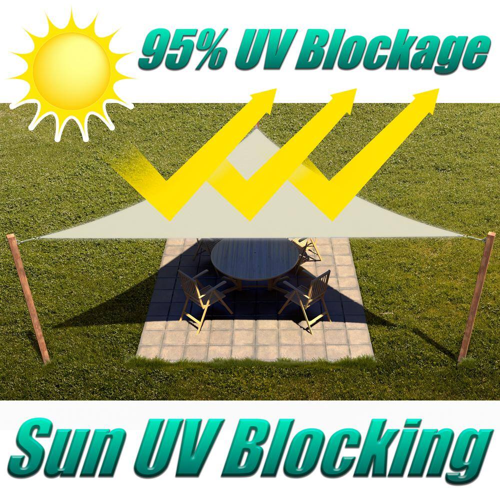 Gray 18' Triangle Sun Shade Sail Canopy
