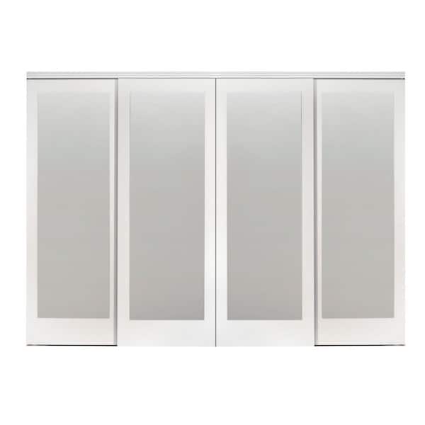Impact Plus 120 in. x 96 in. Mir-Mel Primed Mirror Solid Core MDF Interior Closet Sliding Door with Primed Trim