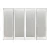 Impact Plus 144 in. x 80 in. Mir-Mel White Mirror Solid Core MDF Interior Closet Sliding Door with White Trim SMMW344-14480M