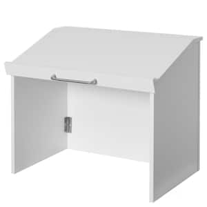 White Foldable Tabletop Portable Podium, for Church, School, Office, or Home