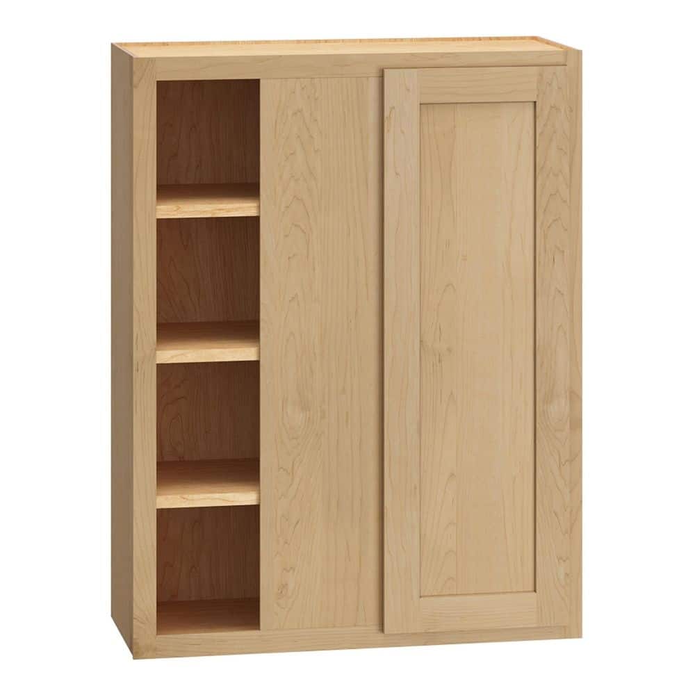 QuickShip Cottage 30 in. W x 12 in. D x 39 in. H Assembled Wall Corner Blind Kitchen Cabinet in Canopy Partial Overlay