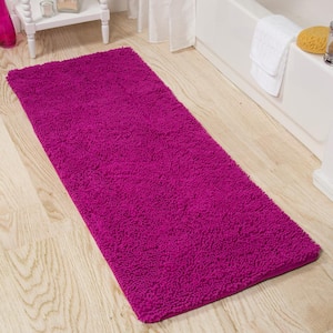 Shag Pink 24 in. x 60 in. Memory Foam Bath Mat