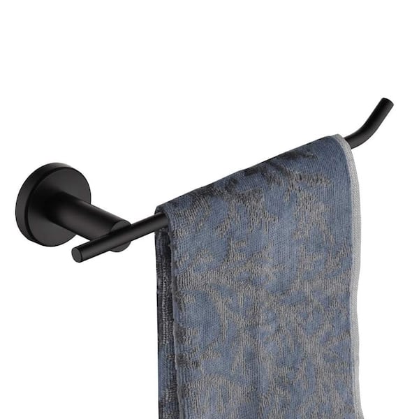 ATKING Stainless Steel 11 in. Wall Mounted Towel Bar Hand Towel Holder in Matte Black