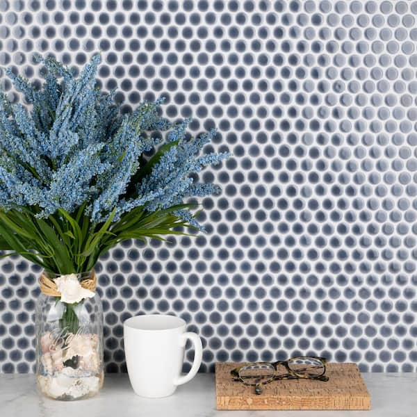 Hudson Penny Round Imperial Grey 12 in. x 12 in. Porcelain Mosaic Tile (10.74 sq. ft. / Case)
