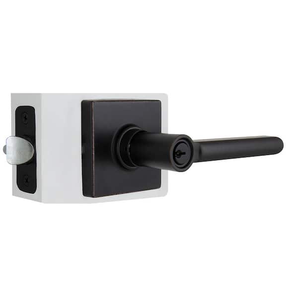 Defiant Tonebridge Aged Bronze Keyed Entry Door Lever with Square