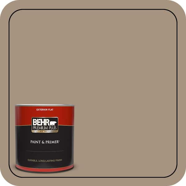 BEHR PREMIUM PLUS 1 qt. #PPU7-05 Pure Earth Flat Exterior Paint & Primer