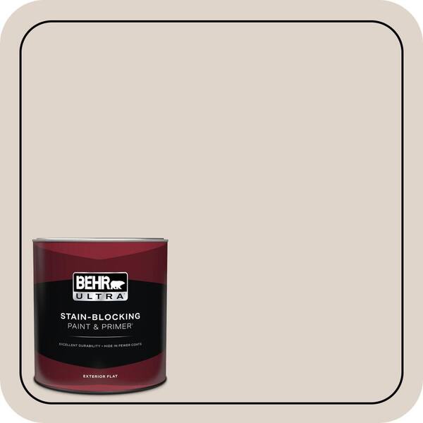 BEHR ULTRA 1 qt. #N230-1 Castle Beige Flat Exterior Paint & Primer