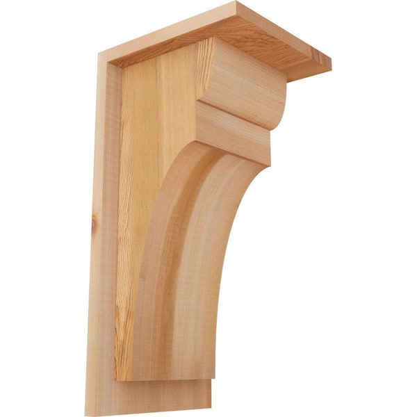 Ekena Millwork 7-1/2 in. x 8 in. x 16 in. Western Red Cedar Yorktown Smooth Corbel with Backplate