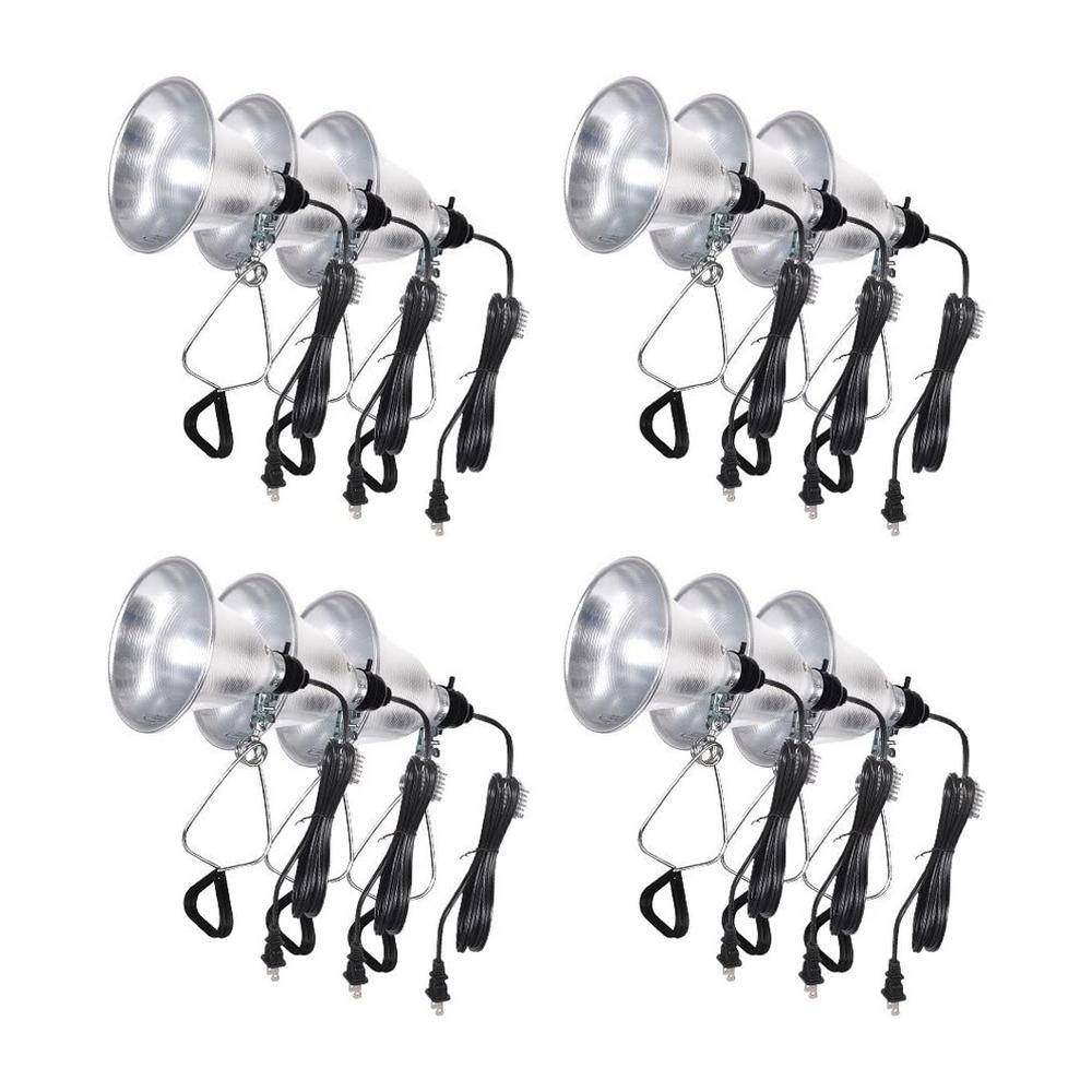 Amucolo 12Pack Clamp Lamp Light with 5.5 Inch Aluminum Reflector up to 60 Watt E26/E27 (No Bulb