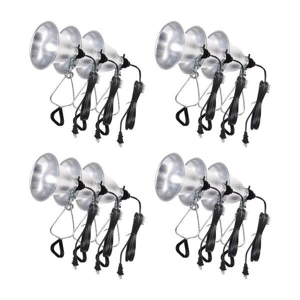 Amucolo 12-Pack Clamp Lamp Light with 5.5 Inch Aluminum Reflector up to 60 Watt E26/E27 (No Bulb Included)