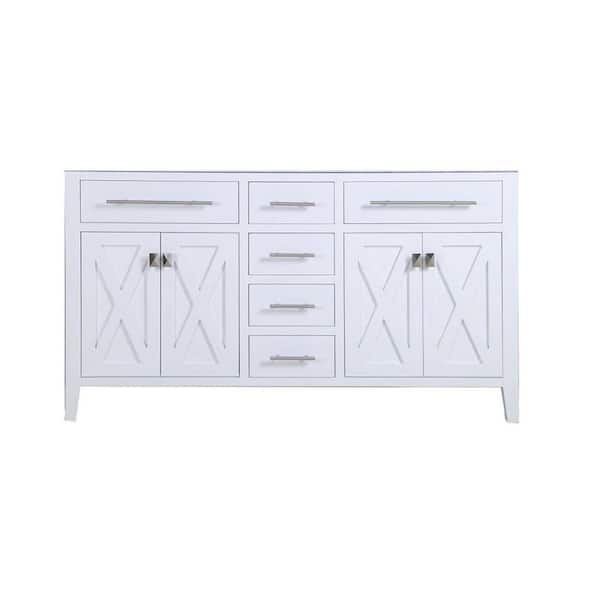 Laviva Wimbledon 59.06 in. W x 21.63 in. D x 33.88 in. H Bath Vanity Cabinet without Top in White