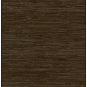 Chocolate Classic Faux Grasscloth Brown Peel and Stick Wallpaper Sample