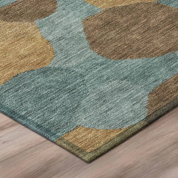 Chantille Machine Washable Indoor/Outdoor Abstract ACN3030 Teal 2 ft. x 7 ft. Runner Rug