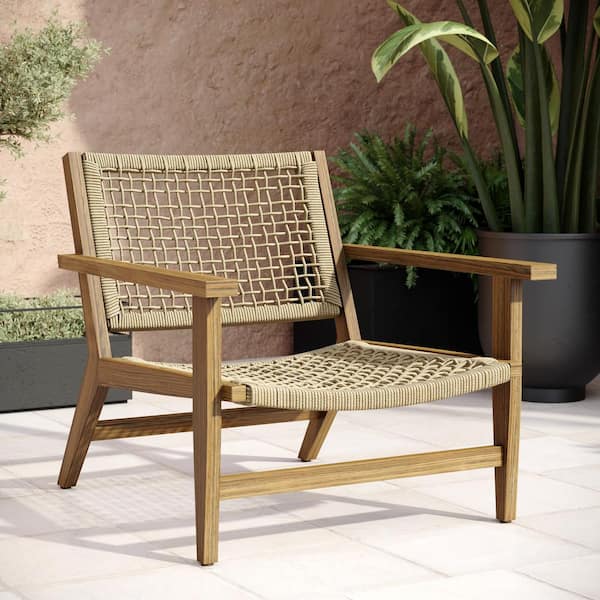 Haven Way Bondi Aluminum Frame Woven Rope Outdoor Lounge Chair 89