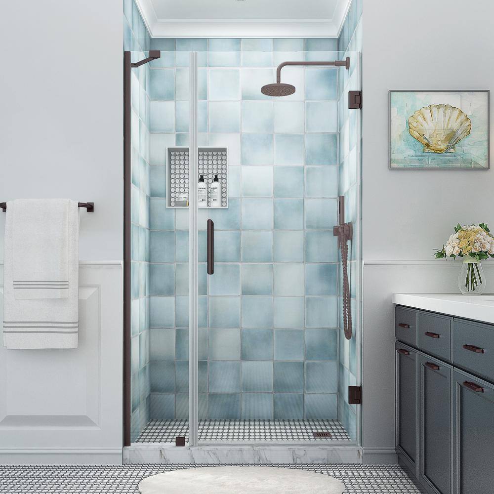 Belmore XL 80" High Bronze Frameless Hinged Shower Door
