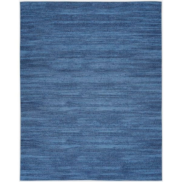 Nourison Washables Blue 6 ft. x 9 ft. Abstract Contemporary Area Rug