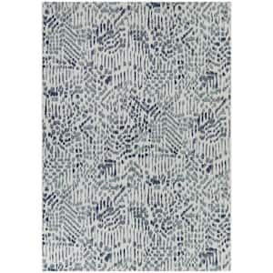 Holford Dark Blue 5 ft. x 7 ft.  Dots Indoor/Outdoor Area Rug