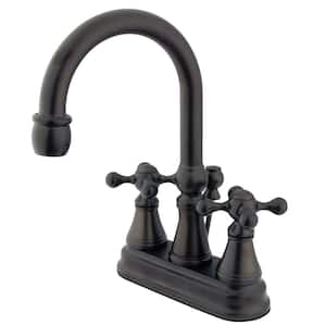 Governor 4 in. Centerset 2-Handle Bathroom Faucet with Brass Pop-Up in Oil Rubbed Bronze