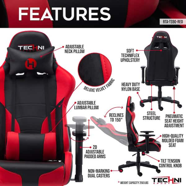 Techni Sport TS-84 Ergonomic High Back Racer Style PC Gaming Chair, Orange  RTA-TS84-ORG - The Home Depot