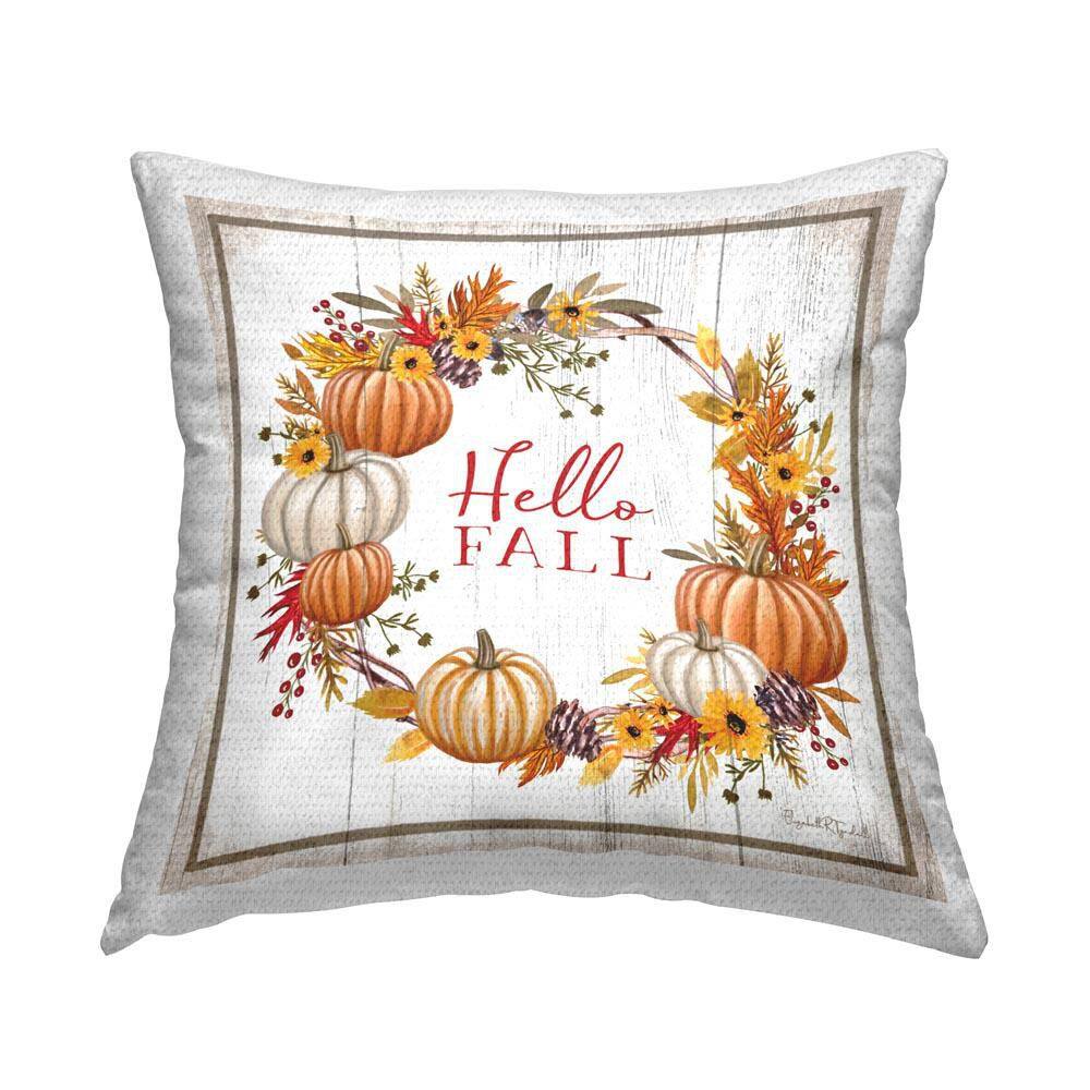 Rustic Hello Fall Orange Square Outdoor Throw Pillow price history on PriceWatchPro