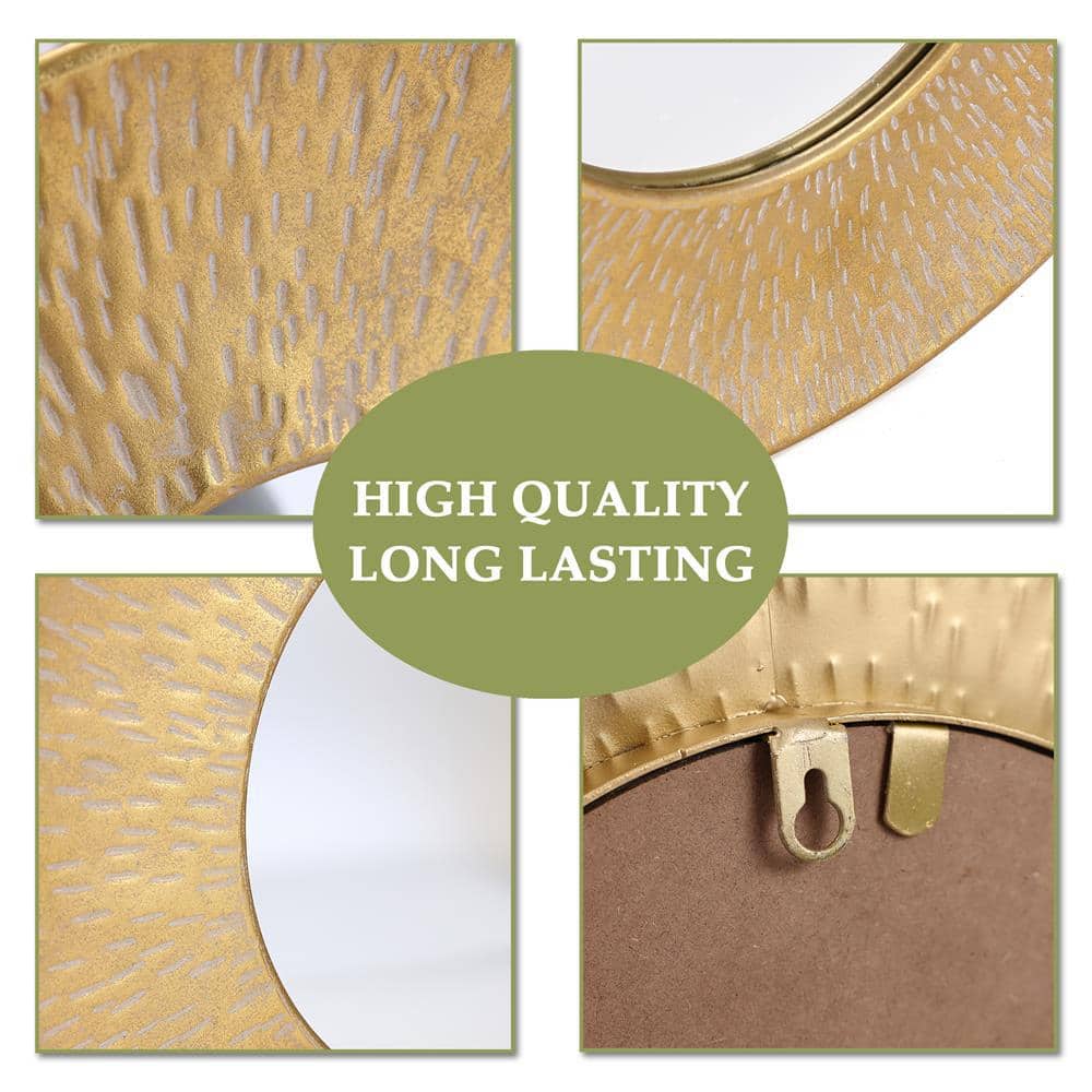 Gold Sunburst 3-Piece Round Wall Mirror Set