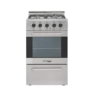 Prestige 20 in. 1.6 cu. ft. Gas Range with Convection Oven and Sealed Burners in Stainless Steel