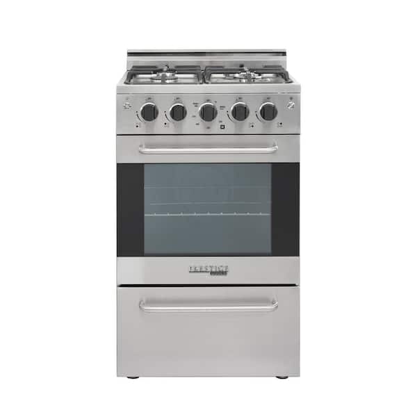 Unique Appliances Prestige 20 in. 1.6 cu. ft. Gas Range with Convection Oven and Sealed Burners in Stainless Steel