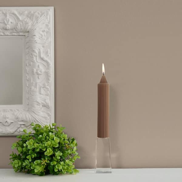 ROOT CANDLES Grecian Collenette 7 in. Portobello Brown Unscented Taper Candle (Box of 4)