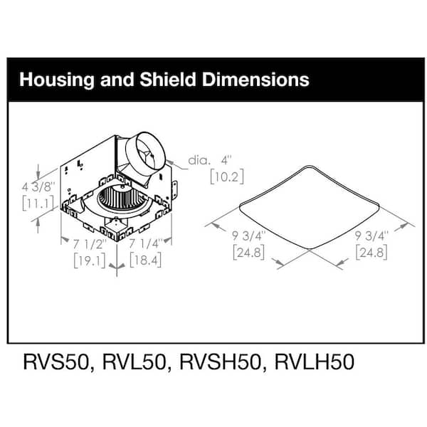 ReVent 50 CFM Ceiling/Wall Easy Roomside Installation Bathroom