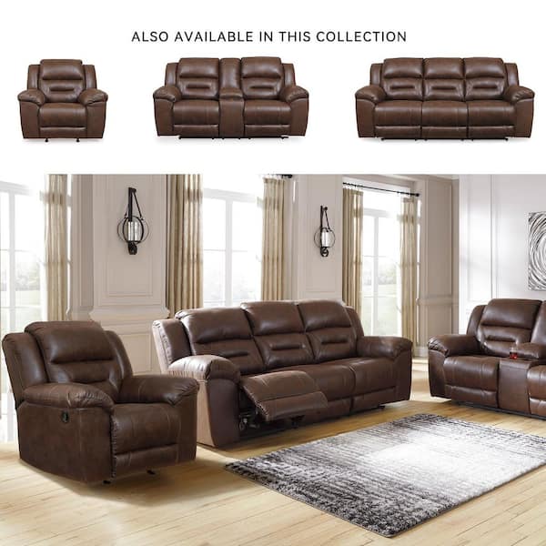 Signature DESIGN BY ASHLEY Stoneland Brown Faux Leather Rocker