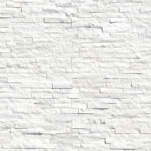 Arctic White Ledger Panel 6 in. x 24 in. Splitface Marble Wall Tile (210 sq. ft./pallet)