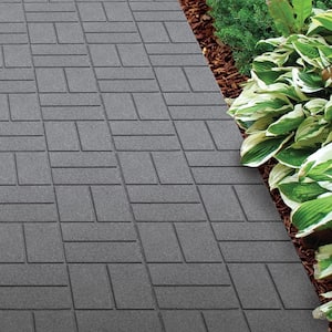16 in. x 16 in. x 3/4 in. Gray Dual-Sided Rubber Paver (60-Pack)