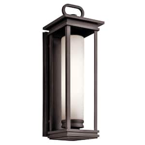South Hope 2-Light Rubbed Bronze Outdoor Hardwired Wall Lantern Sconce with No Bulbs Included (1-Pack)