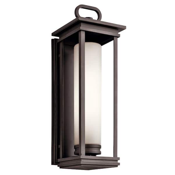 KICHLER South Hope 2-Light Rubbed Bronze Outdoor Hardwired Wall Lantern Sconce with No Bulbs Included (1-Pack)