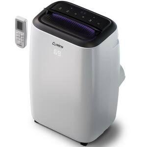 10,000 BTU 115-Volt Portable Air Conditioner Cools 450 sq. ft. with Dehumidifier Function and LCD Remote White