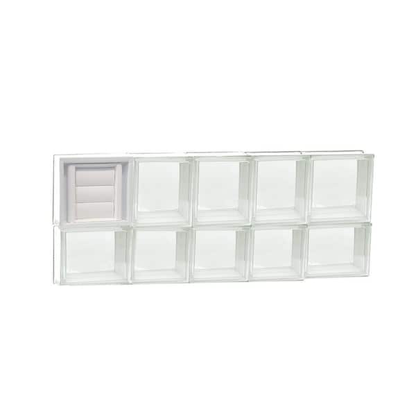 Clearly Secure 32.75 in. x 13.5 in. x 3.125 in. Frameless Clear Glass Block Window with Dryer Vent
